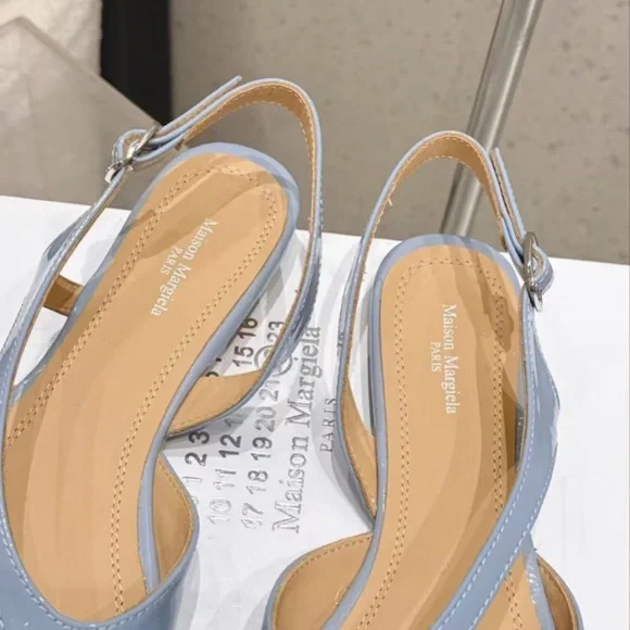 MM6 Maison Martin Margiela Light Blue Split-Toe Slingback Mules - Picture 7 of 9